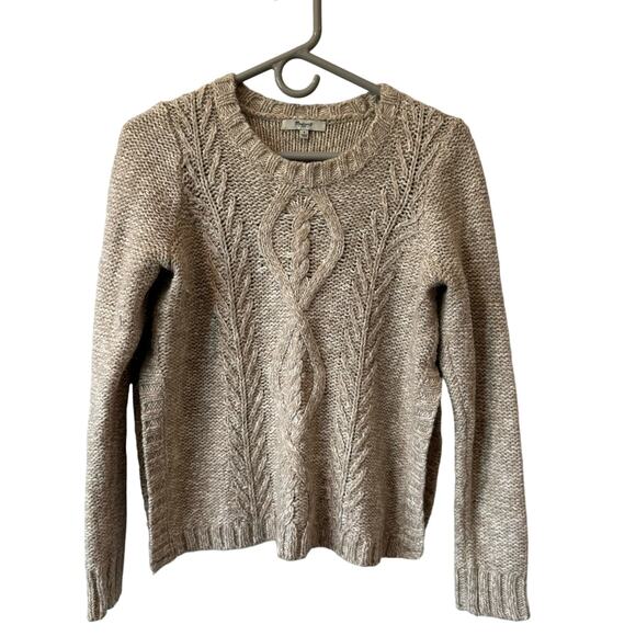 Madewell Cotton Alpaca Fisherman Oatmeal Knit Cozy Peasant Pullover Sweater S - Picture 1 of 7